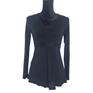 Mark Black Longsleeve Tie Back Blouse Top